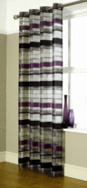 View Item Como Eyelet Contemporary Voile Panel (Purple/Black)